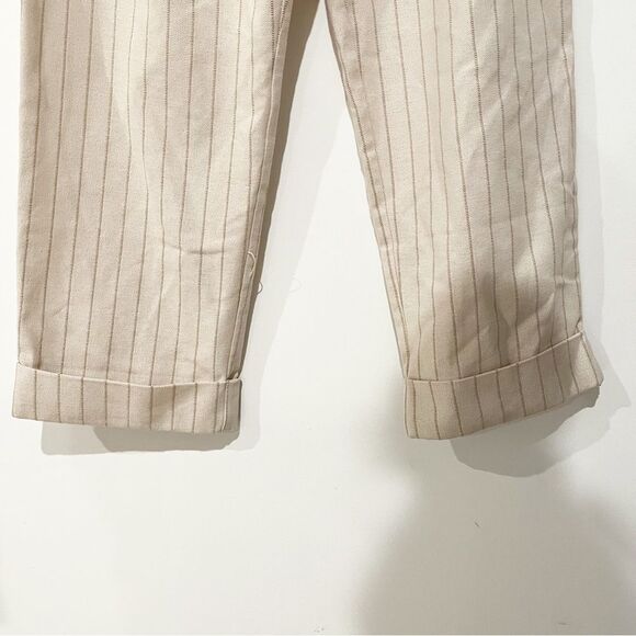 NWOT Anthropologie Significant Other Emery Cotton Blend Stripes Pleated Pants - Picture 8 of 13